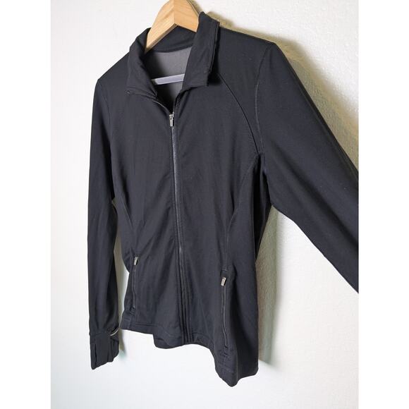 Victoria Secret Sport Black Zip Mesh Back Panel Jacket Women M Sporty Athleisure - Picture 3 of 11